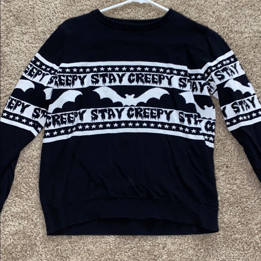 Long Sleeve Stay Creepy Sweater Halloween